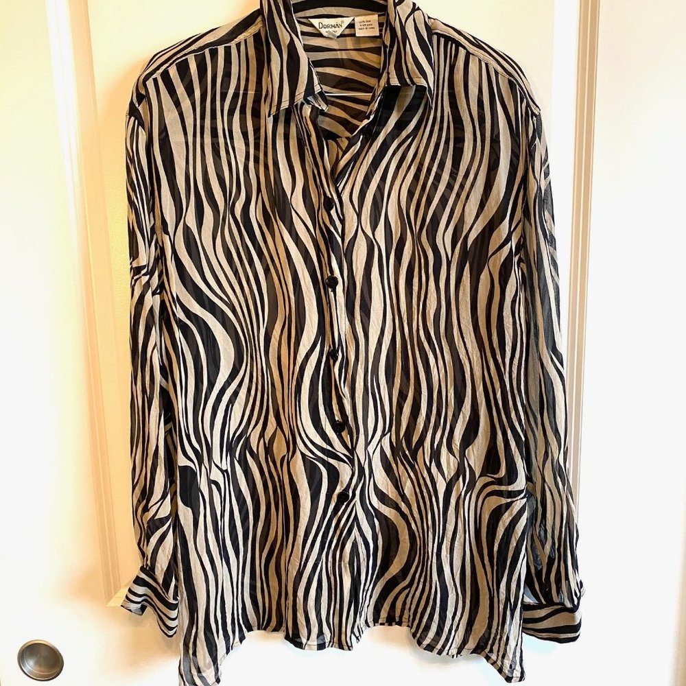 Animal print silk blouse